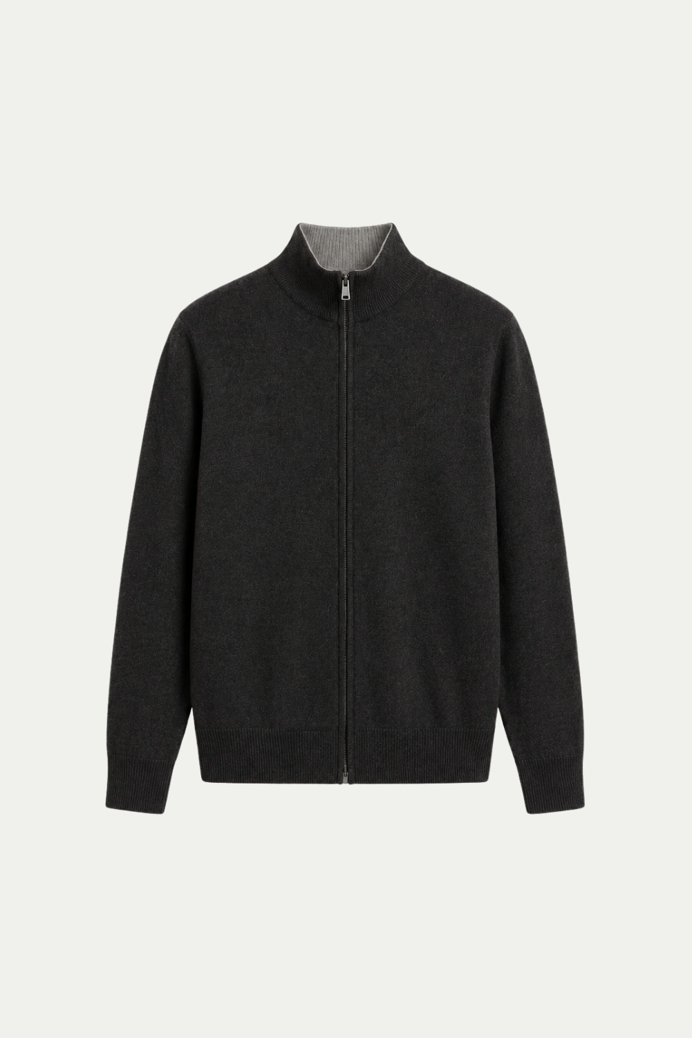 Reversible Zip Knit Black & Gray