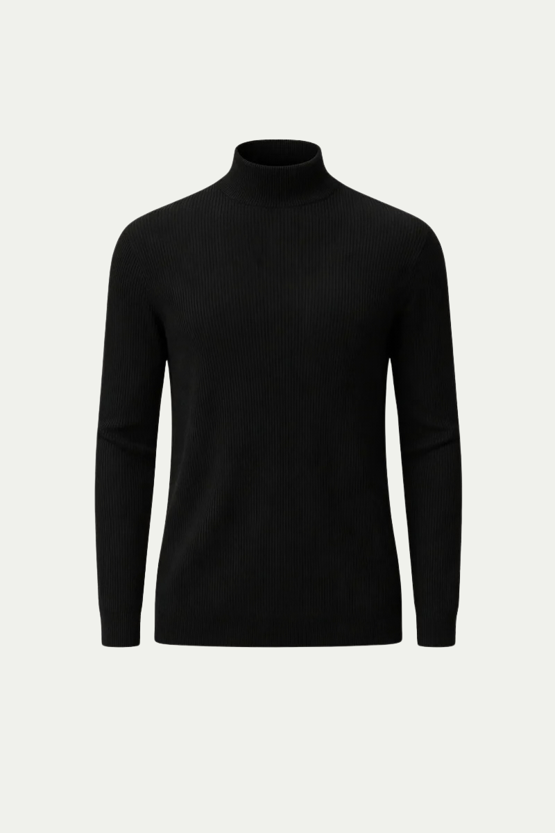 Ribbed Turtleneck Black
