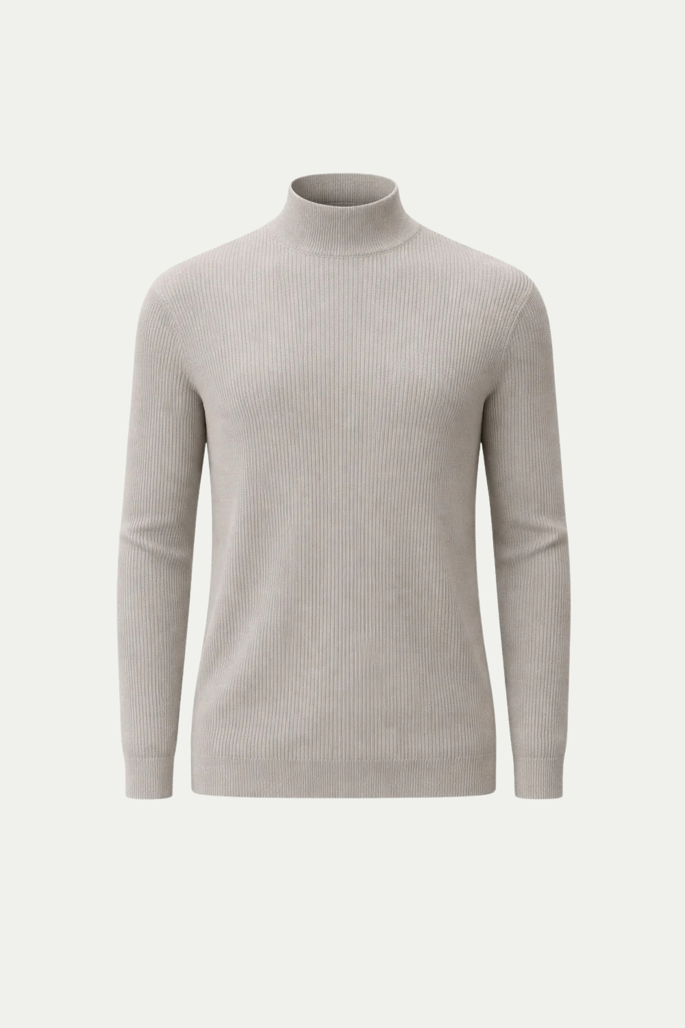 Ribbed Turtleneck Beige