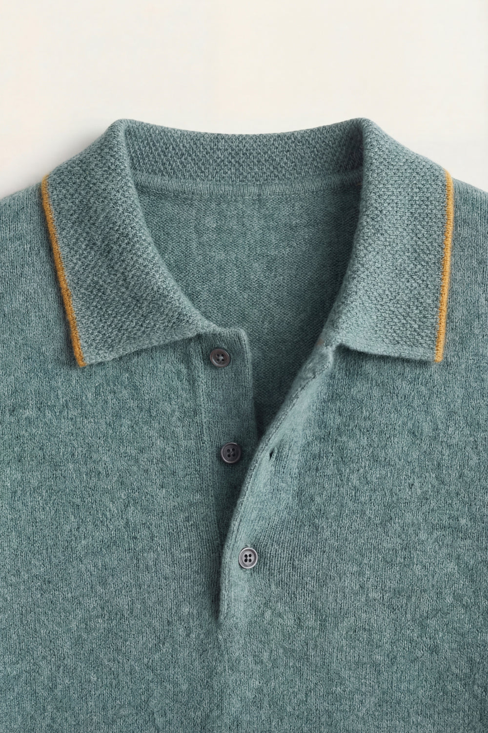 Fine Striped Knit Polo Light Green
