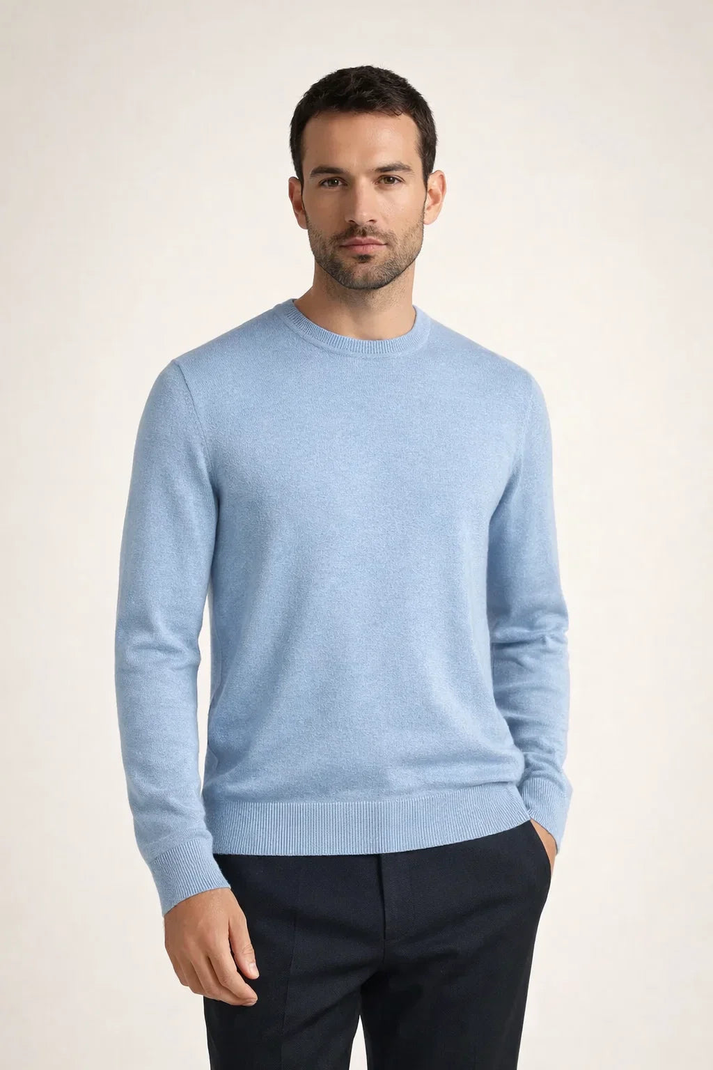 Fine Wool Crewneck Light Blue