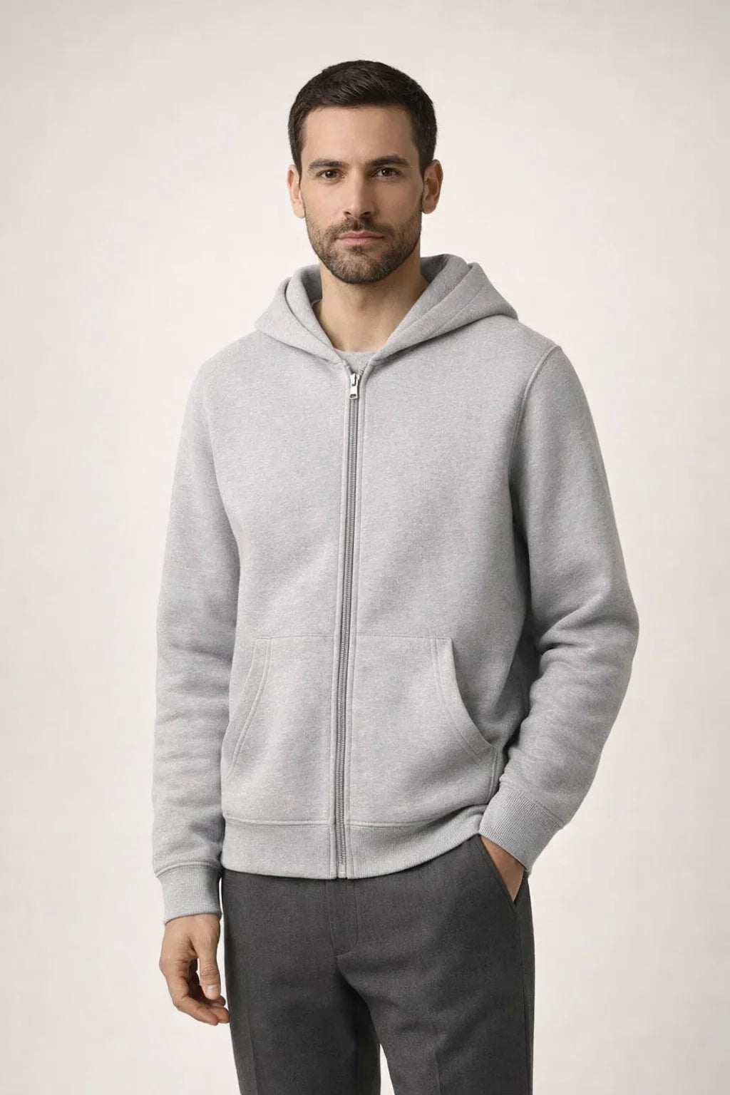 Signature Zip Light Grey